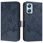 For Blackview A52 Embossed Rose RFID Anti-theft Leather Phone Case(Dark Blue) - 2