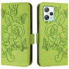 For Blackview A53 Embossed Rose RFID Anti-theft Leather Phone Case(Green) - 2