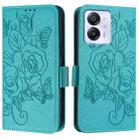 For Blackview Color 8 / Oscal Modern 8 Embossed Rose RFID Anti-theft Leather Phone Case(Light Blue) - 2