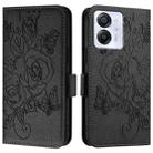 For Blackview Color 8 / Oscal Modern 8 Embossed Rose RFID Anti-theft Leather Phone Case(Black) - 2