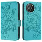 For Blackview Shark 8 Embossed Rose RFID Anti-theft Leather Phone Case(Light Blue) - 2