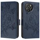 For Blackview Shark 8 Embossed Rose RFID Anti-theft Leather Phone Case(Dark Blue) - 2