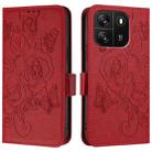 For Blackview WAVE 6C Embossed Rose RFID Anti-theft Leather Phone Case(Red) - 2