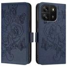 For Blackview WAVE 6C Embossed Rose RFID Anti-theft Leather Phone Case(Dark Blue) - 2