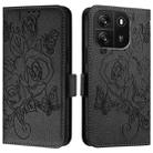 For Blackview WAVE 6C Embossed Rose RFID Anti-theft Leather Phone Case(Black) - 2