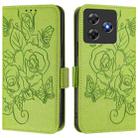 For Blackview Wave 8C Embossed Rose RFID Anti-theft Leather Phone Case(Green) - 2