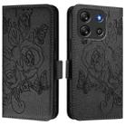For Blackview Oscal Flat 1C Embossed Rose RFID Anti-theft Leather Phone Case(Black) - 2