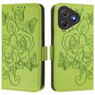 For Blackview Oscal Flat 2 Embossed Rose RFID Anti-theft Leather Phone Case(Green) - 2