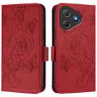 For Blackview Oscal Flat 2 Embossed Rose RFID Anti-theft Leather Phone Case(Red) - 2