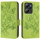 For Blackview Oscal Tiger 13 Embossed Rose RFID Anti-theft Leather Phone Case(Green) - 2