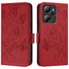 For Blackview Oscal Tiger 13 Embossed Rose RFID Anti-theft Leather Phone Case(Red) - 2