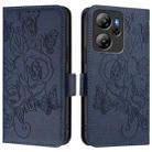 For Blackview Oscal Tiger 13 Embossed Rose RFID Anti-theft Leather Phone Case(Dark Blue) - 2