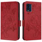 For BLU View Speed 5G B1550VL Embossed Rose RFID Anti-theft Leather Phone Case(Red) - 2