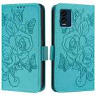 For BLU View Speed 5G B1550VL Embossed Rose RFID Anti-theft Leather Phone Case(Light Blue) - 2