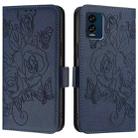 For BLU View Speed 5G B1550VL Embossed Rose RFID Anti-theft Leather Phone Case(Dark Blue) - 2