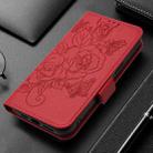 For BLU View 5 Embossed Rose RFID Anti-theft Leather Phone Case(Red) - 2