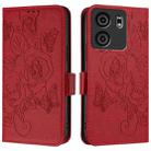 For BLU View 5 Embossed Rose RFID Anti-theft Leather Phone Case(Red) - 3