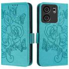 For BLU View 5 Embossed Rose RFID Anti-theft Leather Phone Case(Light Blue) - 3