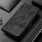 For BLU View 5 Embossed Rose RFID Anti-theft Leather Phone Case(Black) - 2