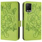 For BLU View 5 Pro Embossed Rose RFID Anti-theft Leather Phone Case(Green) - 3