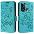 For BLU C9 Embossed Rose RFID Anti-theft Leather Phone Case(Light Blue) - 2