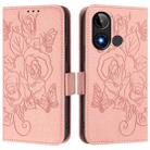 For BLU C9 Embossed Rose RFID Anti-theft Leather Phone Case(Pink) - 2