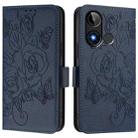 For BLU C9 Embossed Rose RFID Anti-theft Leather Phone Case(Dark Blue) - 2