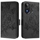 For BLU C9 Embossed Rose RFID Anti-theft Leather Phone Case(Black) - 2