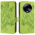 For BLU Bold K50 Embossed Rose RFID Anti-theft Leather Phone Case(Green) - 2