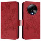 For BLU Bold K50 Embossed Rose RFID Anti-theft Leather Phone Case(Red) - 2