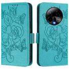 For BLU Bold K50 Embossed Rose RFID Anti-theft Leather Phone Case(Light Blue) - 2