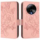 For BLU Bold K50 Embossed Rose RFID Anti-theft Leather Phone Case(Pink) - 2