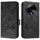 For BLU Bold K50 Embossed Rose RFID Anti-theft Leather Phone Case(Black) - 2