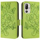 For HTC U24 Pro Embossed Rose RFID Anti-theft Leather Phone Case(Green) - 2