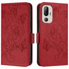 For HTC U24 Pro Embossed Rose RFID Anti-theft Leather Phone Case(Red) - 2