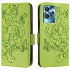 For Oukitel C32 Embossed Rose RFID Anti-theft Leather Phone Case(Green) - 2