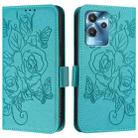 For Oukitel C32 Embossed Rose RFID Anti-theft Leather Phone Case(Light Blue) - 2