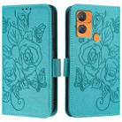 For Oukitel C33 Embossed Rose RFID Anti-theft Leather Phone Case(Light Blue) - 2