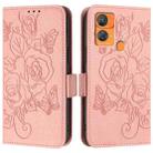 For Oukitel C33 Embossed Rose RFID Anti-theft Leather Phone Case(Pink) - 2