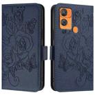 For Oukitel C33 Embossed Rose RFID Anti-theft Leather Phone Case(Dark Blue) - 2