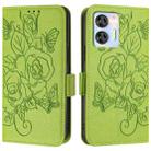 For Oukitel C35 / C36 Embossed Rose RFID Anti-theft Leather Phone Case(Green) - 2