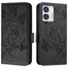 For Oukitel C35 / C36 Embossed Rose RFID Anti-theft Leather Phone Case(Black) - 2