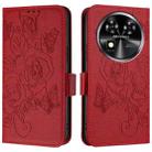 For Oukitel C37 Embossed Rose RFID Anti-theft Leather Phone Case(Red) - 2