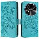 For Oukitel C37 Embossed Rose RFID Anti-theft Leather Phone Case(Light Blue) - 2
