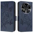 For Oukitel C37 Embossed Rose RFID Anti-theft Leather Phone Case(Dark Blue) - 2