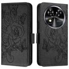 For Oukitel C37 Embossed Rose RFID Anti-theft Leather Phone Case(Black) - 2