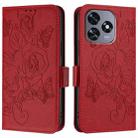 For Oukitel C51 Embossed Rose RFID Anti-theft Leather Phone Case(Red) - 2