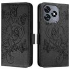 For Oukitel C51 Embossed Rose RFID Anti-theft Leather Phone Case(Black) - 2