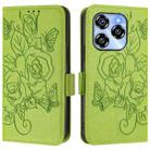 For Oukitel C50 Embossed Rose RFID Anti-theft Leather Phone Case(Green) - 3