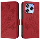 For Oukitel C50 Embossed Rose RFID Anti-theft Leather Phone Case(Red) - 3